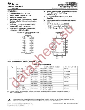 SN74LVCR2245ANSR datasheet  